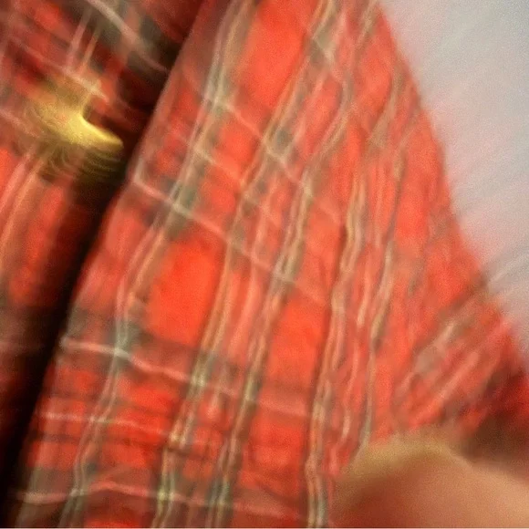 Talbots Red Plaid Quilted Jacket Black Trim Preppy Women’s medium - Picture 8 of 15